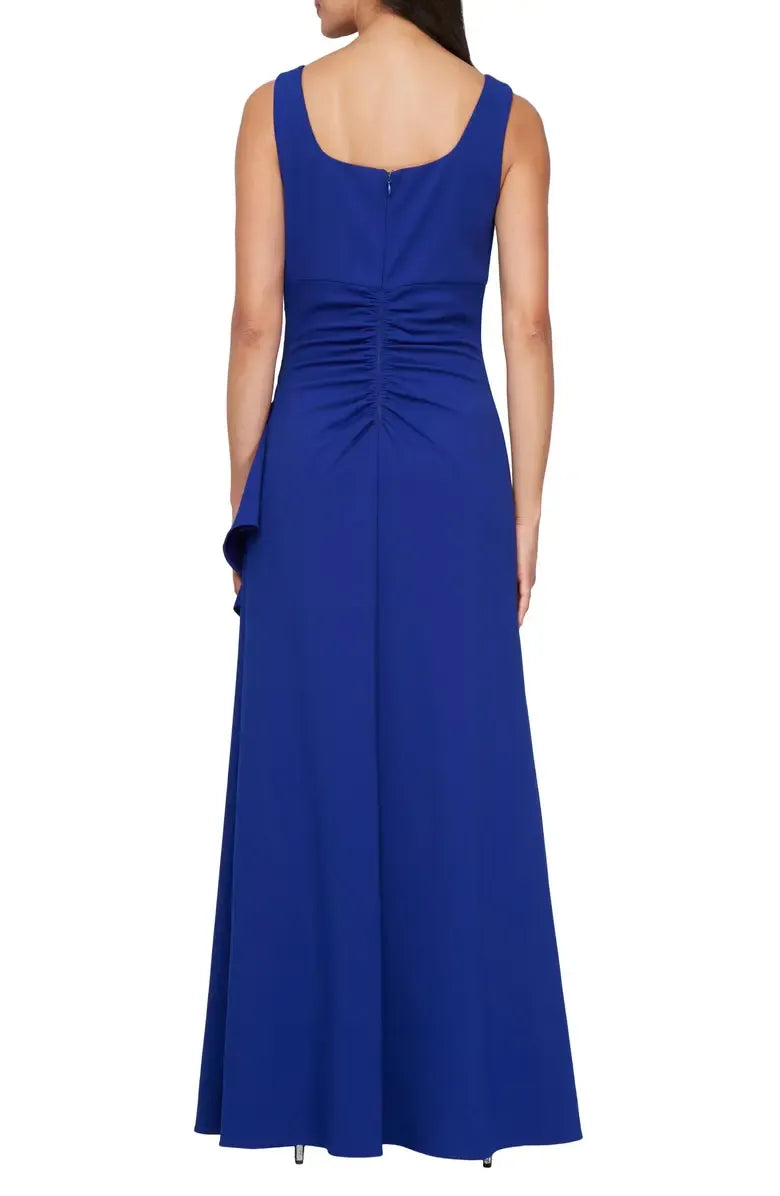 Elegant Two Piece Square-neck Short Sleeves Zipper Up Floor-Length Mother of the Bride Dress