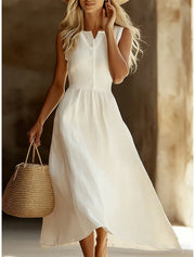 Weitese Elegant A-Line V-Neck Midi Wedding Dress