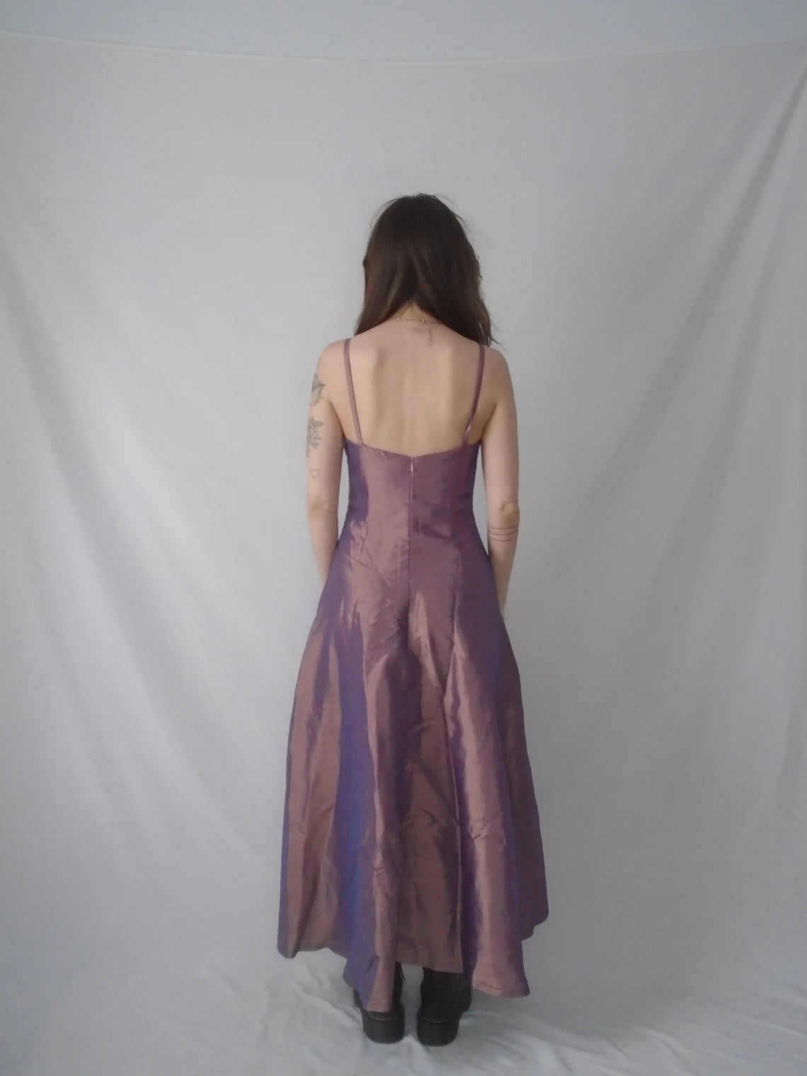 Elegant A-line Pleated Spaghetti Straps Backless Princess Prom Party Dress