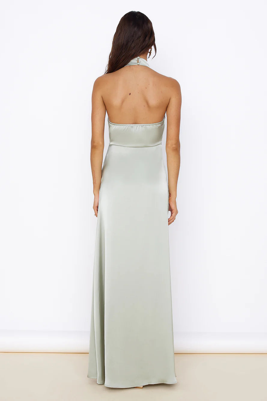 Elegant Mermaid High Neck Sleeveless Backless Floor-Length Prom Dress
