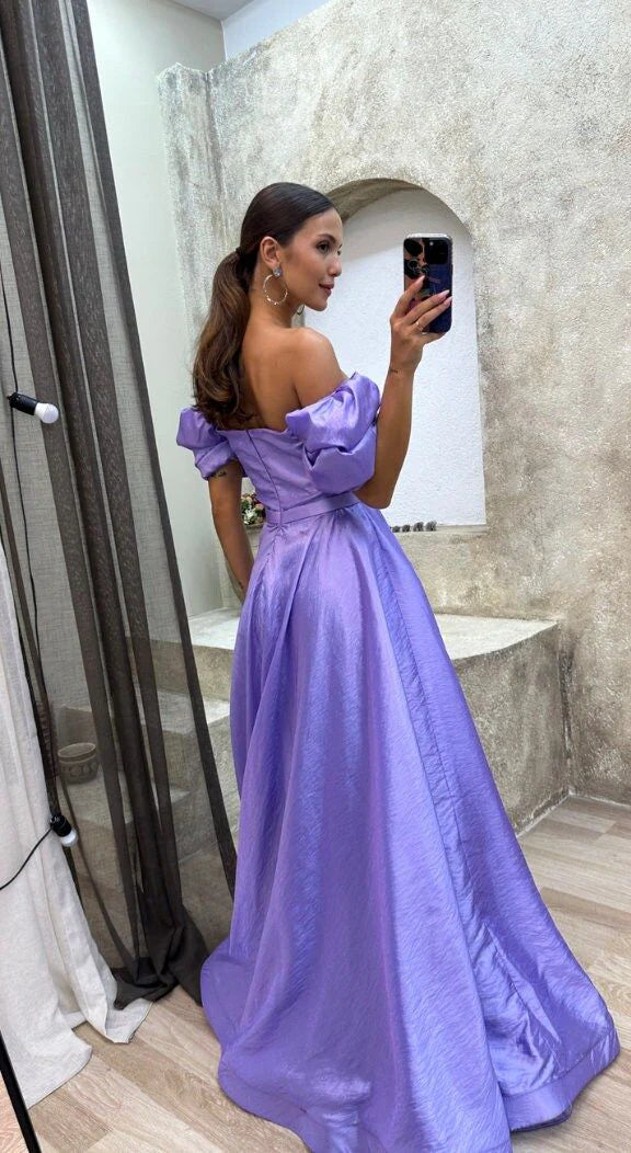 Weitese Formal Women's Dresses Purple Balloon Sleeve Puffy Dress Ball Gown Engagement Dress Prom Dress Prom Dresses Stores