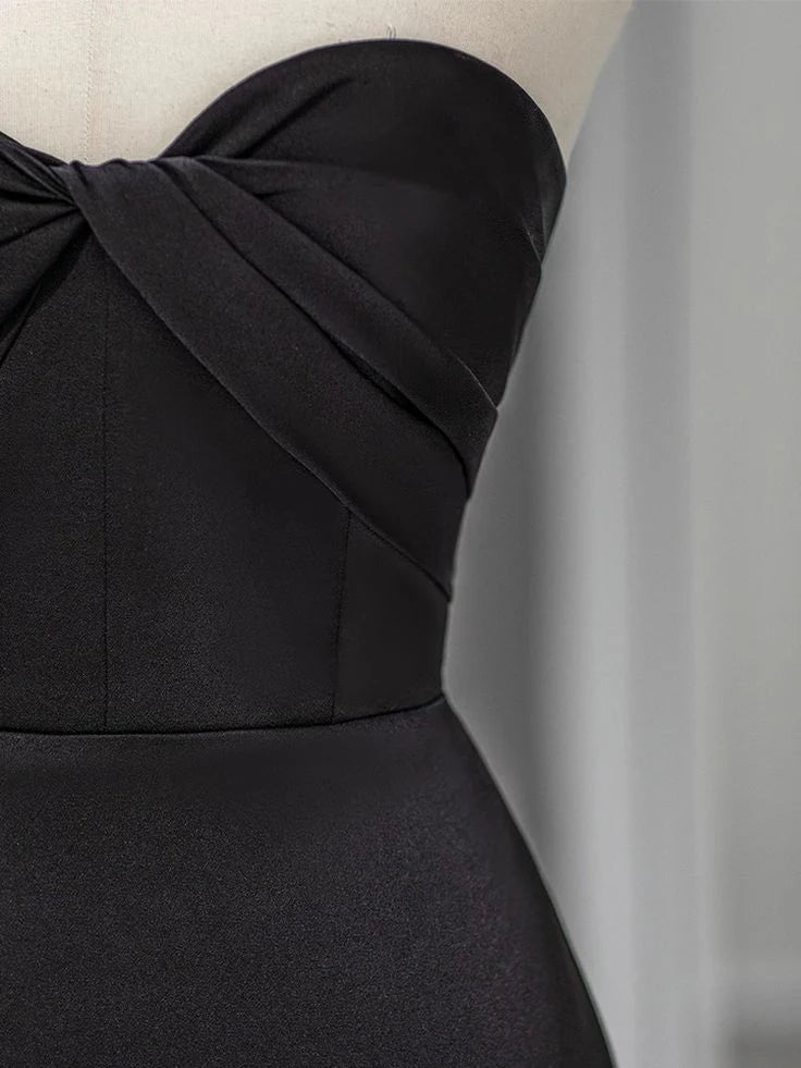 Vestidos formales Weitese para mujer, vestido de noche de sirena negro con escote corazón, vestido de fiesta largo sin tirantes, tiendas de vestidos de fiesta 