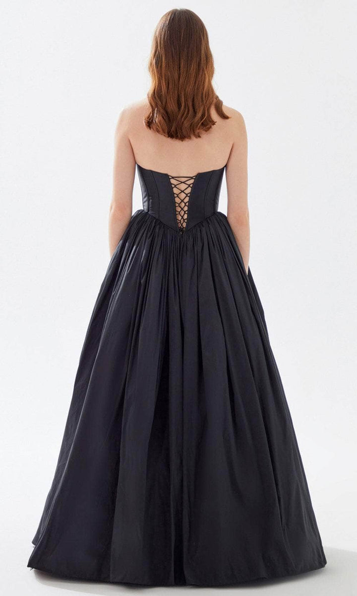 Evening Dresses For Women/ Strapless Bustier A-Line Lace Up Back Floor Length Hem Prom Dress Evening Dresses
