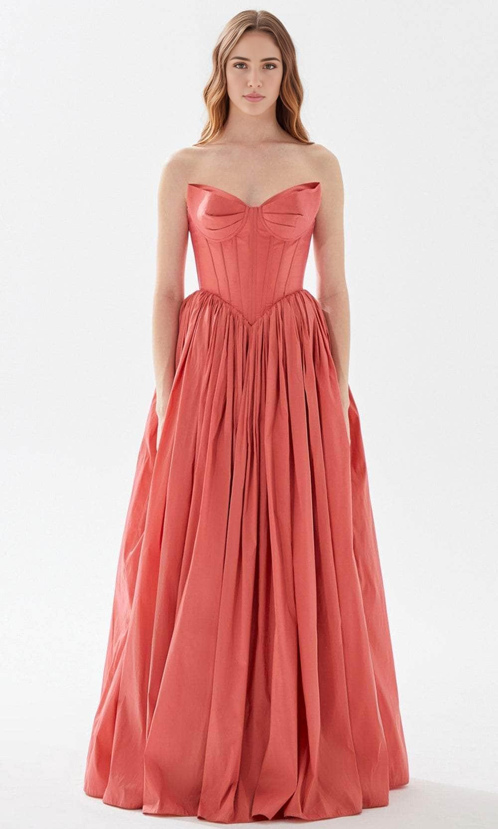Evening Dresses For Women/ Strapless Bustier A-Line Lace Up Back Floor Length Hem Prom Dress Evening Dresses