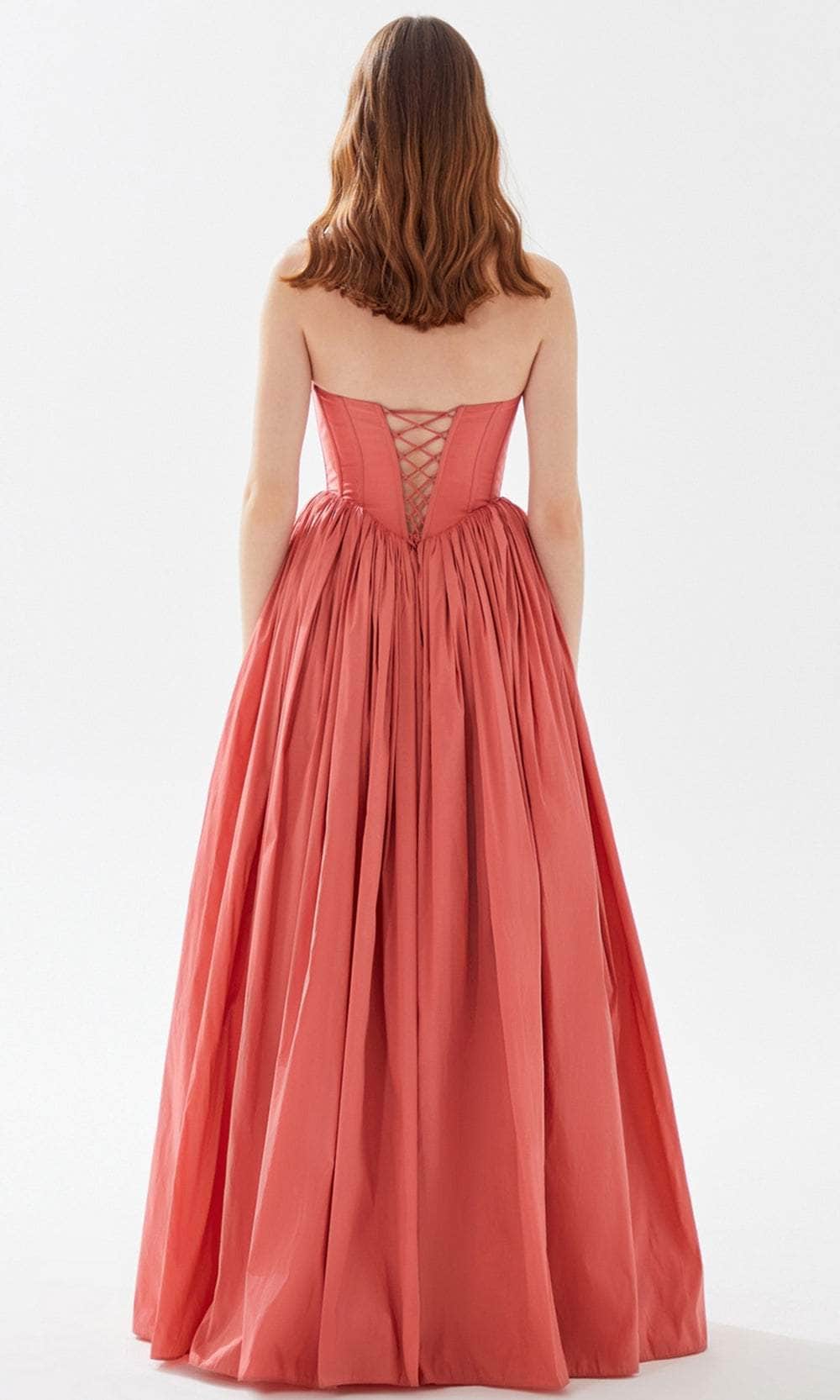Evening Dresses For Women/ Strapless Bustier A-Line Lace Up Back Floor Length Hem Prom Dress Evening Dresses