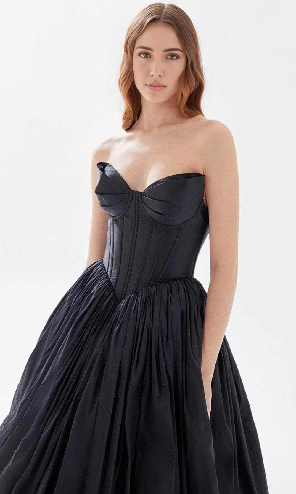 Evening Dresses For Women/ Strapless Bustier A-Line Lace Up Back Floor Length Hem Prom Dress Evening Dresses