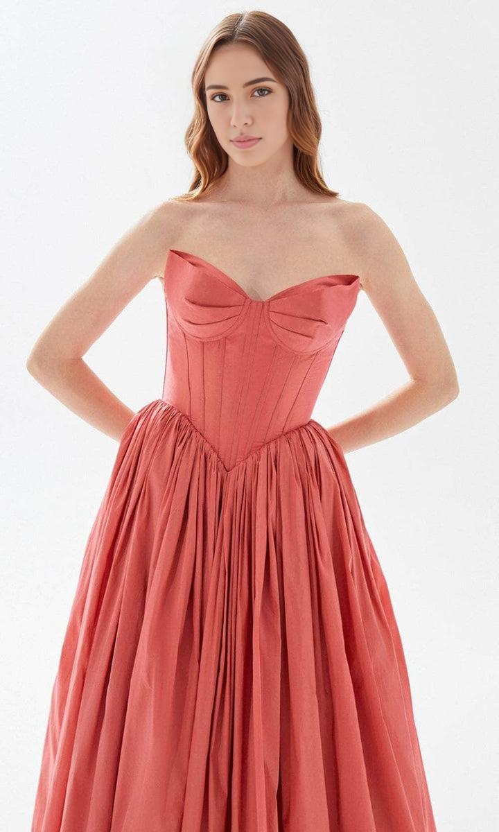 Evening Dresses For Women/ Strapless Bustier A-Line Lace Up Back Floor Length Hem Prom Dress Evening Dresses