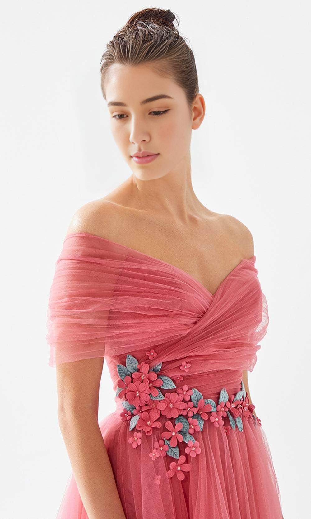 Evening Dresses For Women/ Sweetheart Off Shoulder Tulle Tea-Length A-line Dress Evening Dresses