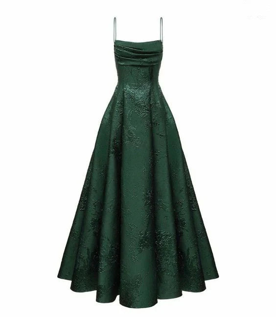 Weitese Formal Wear Dresses Charming Green A-Line Spaghetti Straps Classy Evening Party Dress Prom Dresses Shops Formal Women's Dresses
