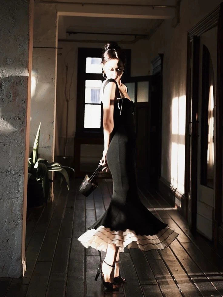 Vestidos formales Weitese, encantadores vestidos negros de sirena con tirantes, elegantes vestidos largos de noche para fiesta, vestidos de graduación, tiendas de vestidos formales para mujer 