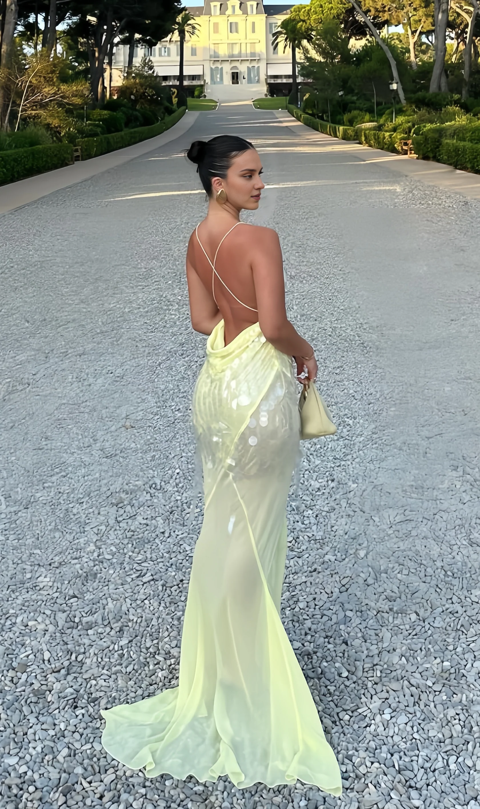 Weitese Formal Wear Dresses Sexy Deep V-neck Chiffon Evening Prom Dresses Sequin Mermaid Party Gown Prom Dress Shops