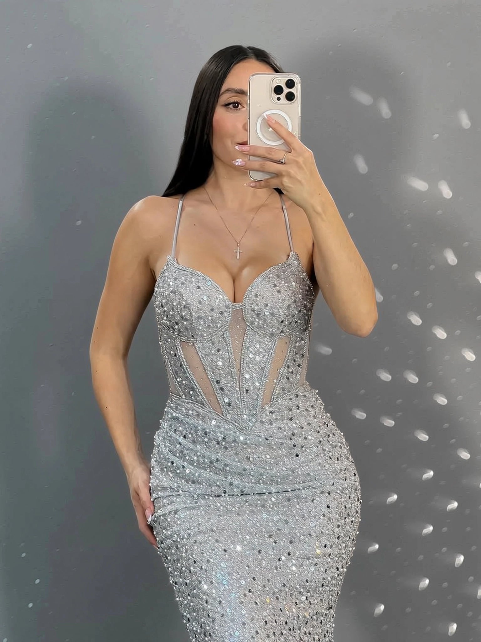 Exquisite Mermaid Off the Shoulder Sleeveless Sequins Pleated Sweep Train Evening Dress