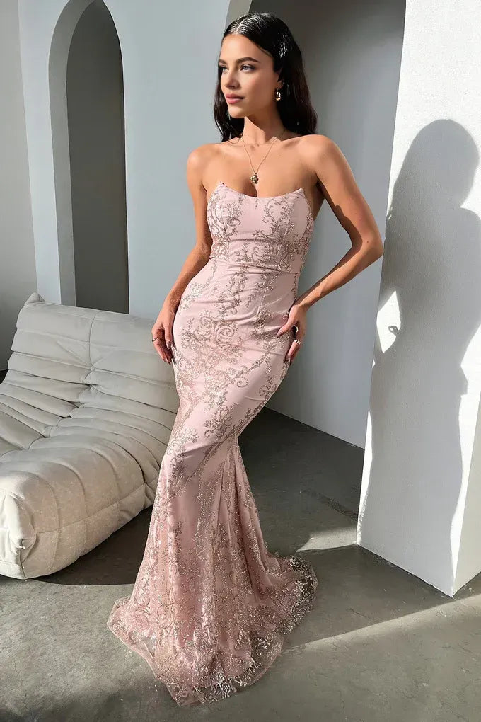 Exquisite Mermaid/Trumpet Sweetheart Sleeveless Pleated Tulle Floor-Length Prom Dress