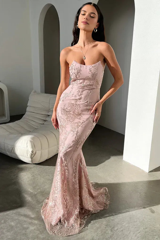 Exquisite Mermaid/Trumpet Sweetheart Sleeveless Pleated Tulle Floor-Length Prom Dress