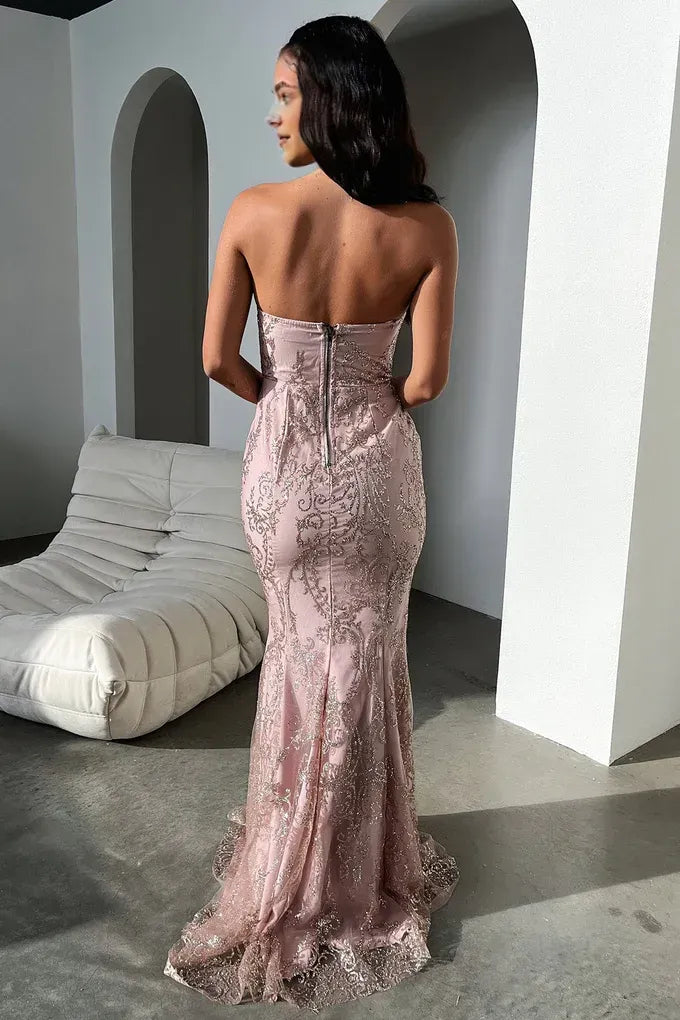 Exquisite Mermaid/Trumpet Sweetheart Sleeveless Pleated Tulle Floor-Length Prom Dress