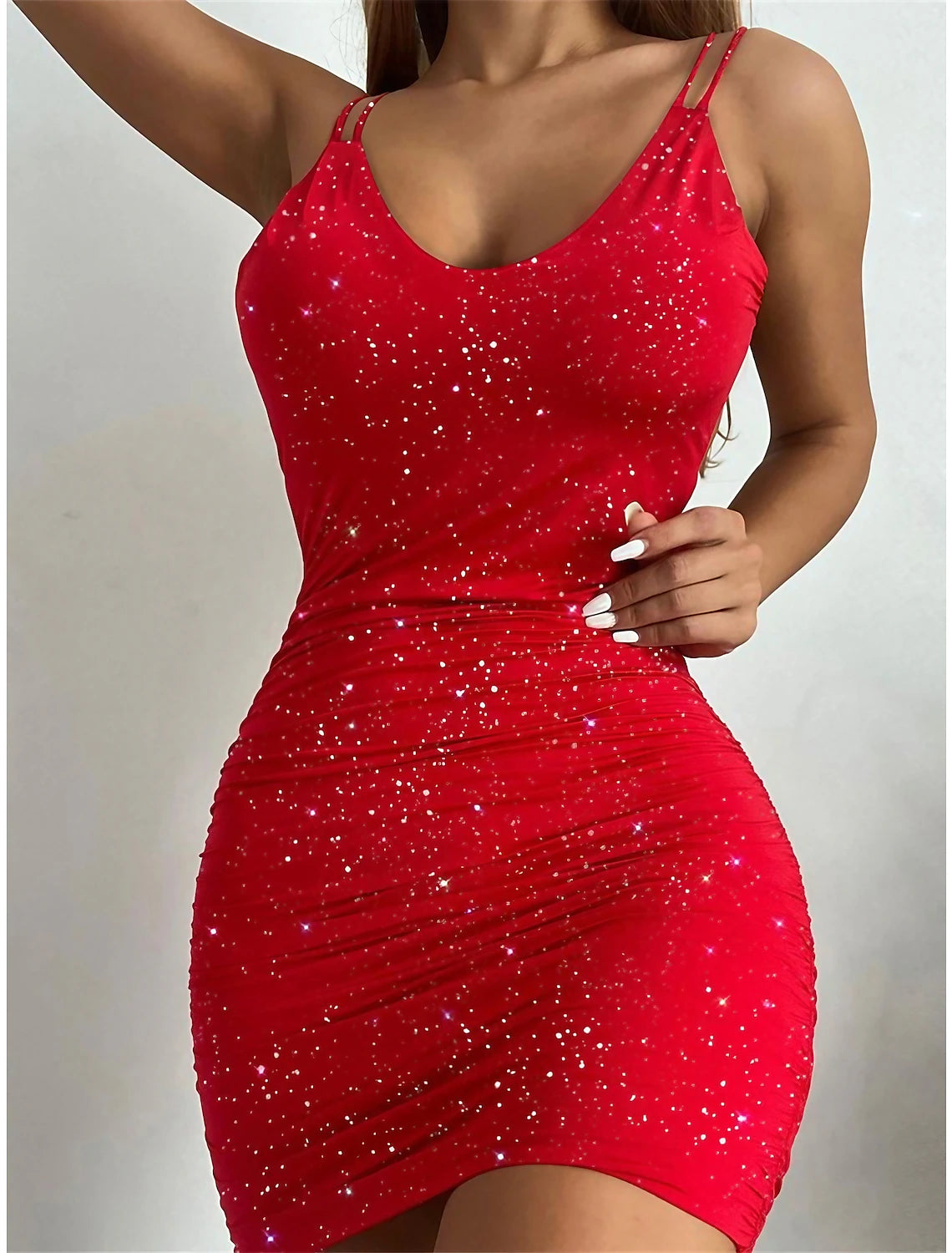 Vestido de fiesta para mujer, vestido de regreso a casa, vestido mini ajustado, negro, rojo, azul, sin mangas, color puro, sin espalda, verano, primavera, tirantes finos, fiesta, vacaciones, vestido de verano