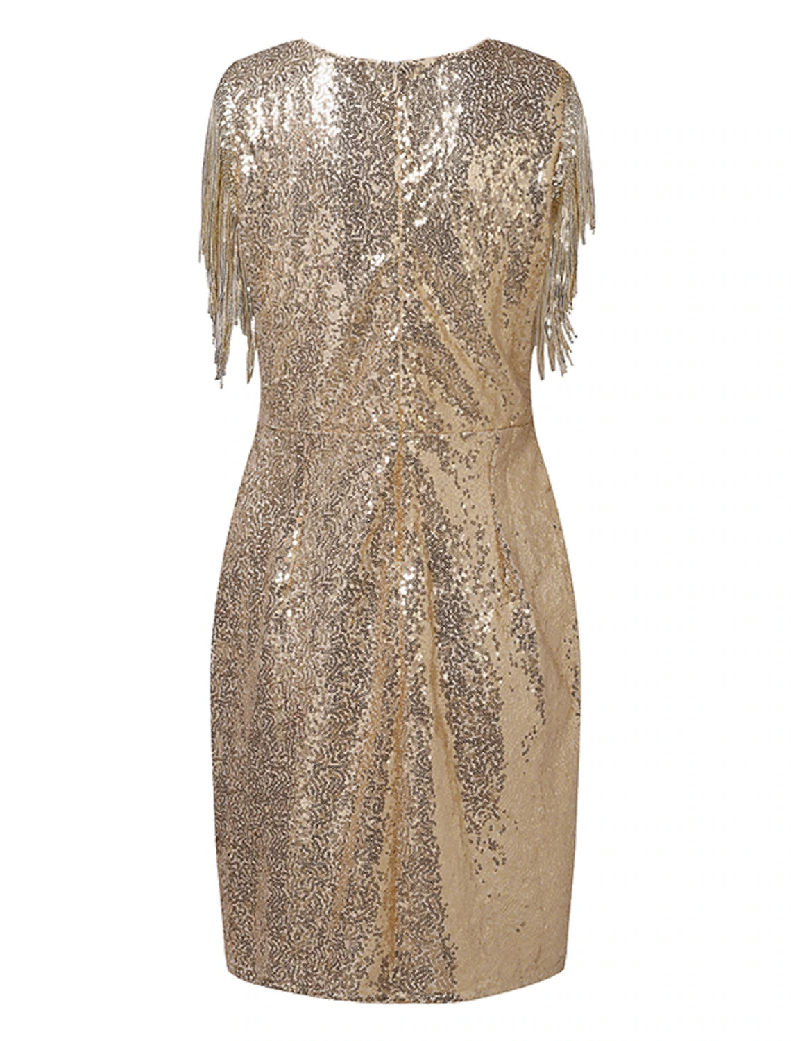 Women's Gold Sequin Dress Fringe Dress Gold Dress Party Dress Sparkly Dress Homecoming Dress Mini Dress Silver Black Short Sleeve Spring Fall V Neck Fashion Wedding Guest