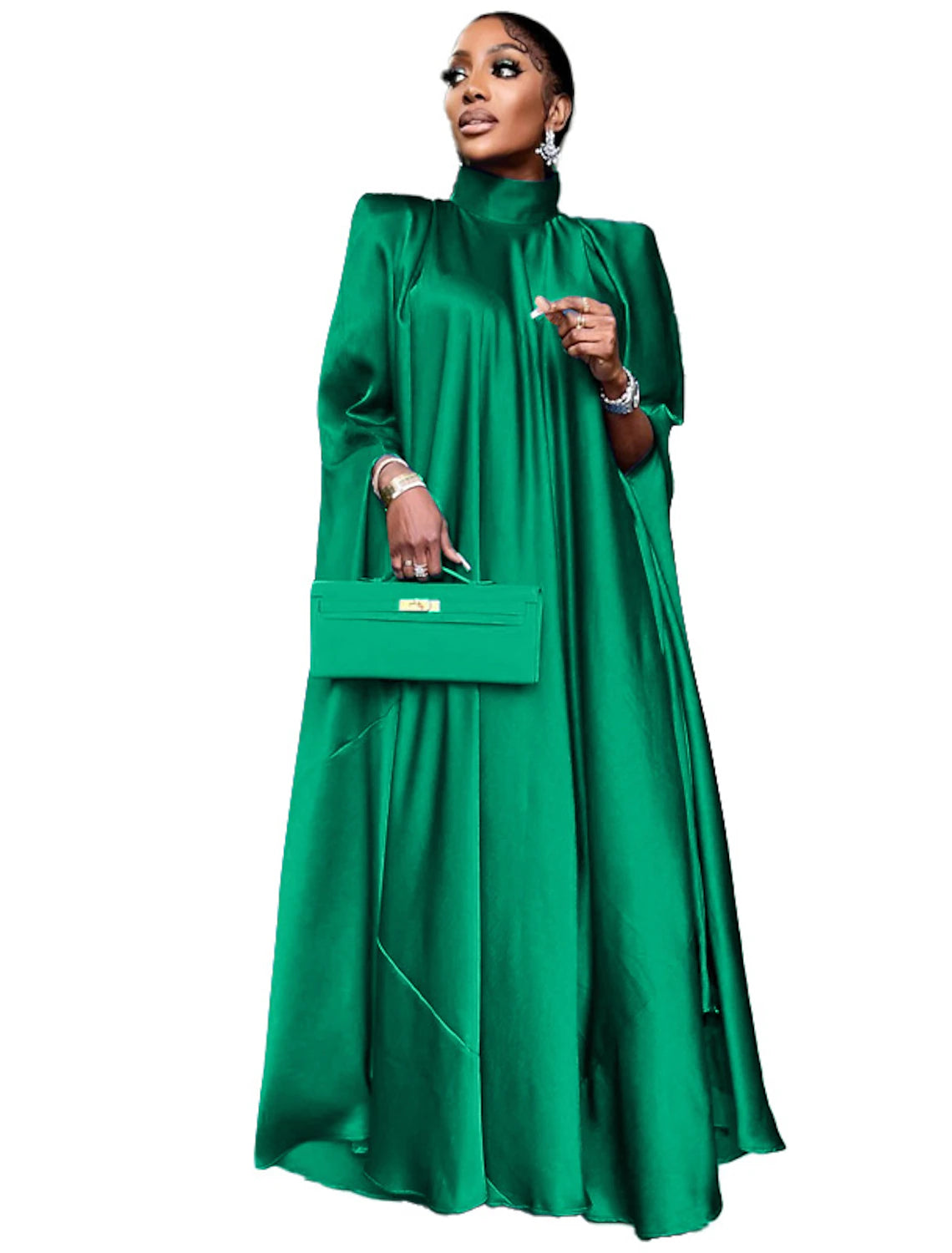 Vestido de fiesta para mujer de Weitese, vestido de satén, vestido largo, vestido maxi, negro, amarillo, rosa, sin mangas, color puro, fruncido, verano, primavera, otoño, cuello alto, moda, cumpleaños, fiesta de noche, invitada de boda