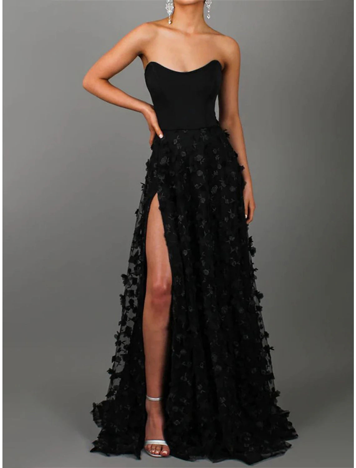 Weitese Women's Black Dress Prom Dress Party Dress Long Dress Maxi Dress Black Pink Red Sleeveless Pure Color Drawstring Fall Winter Autumn Strapless Fashion Winter Dress Wedding Guest Evening Party