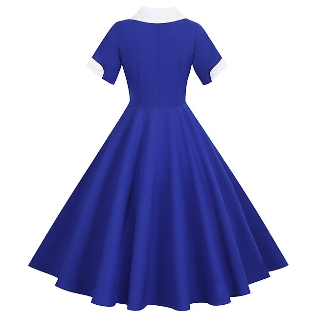 Vestido estilo antiguo, estilo rockabilly, con lunares, estilo boutique, vestido acampanado, disfraz de Audrey Hepburn para mujer adulta, disfraz de cosplay para Navidad, regreso a casa, vestido de fiesta, primavera