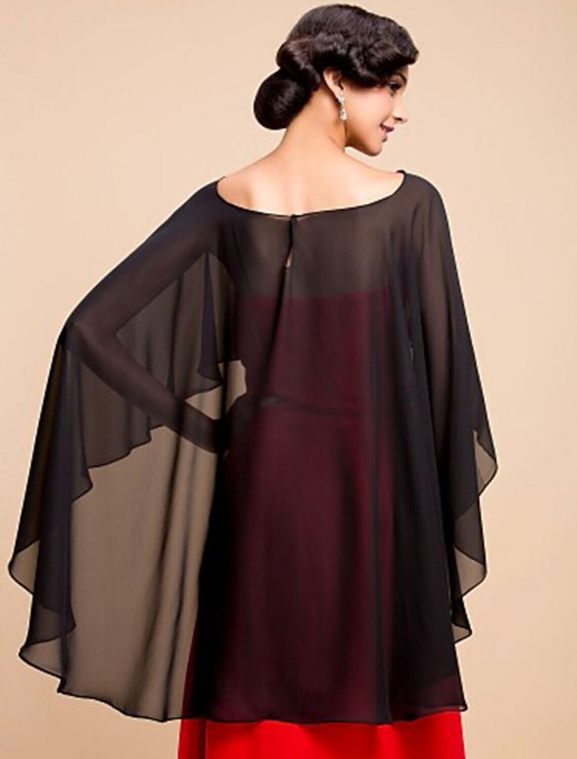 Sleeveless Capelets Chiffon Wedding / Party Evening / Party / Evening Shawl & Wrap / Wedding Guest Wraps With Draping / Solid