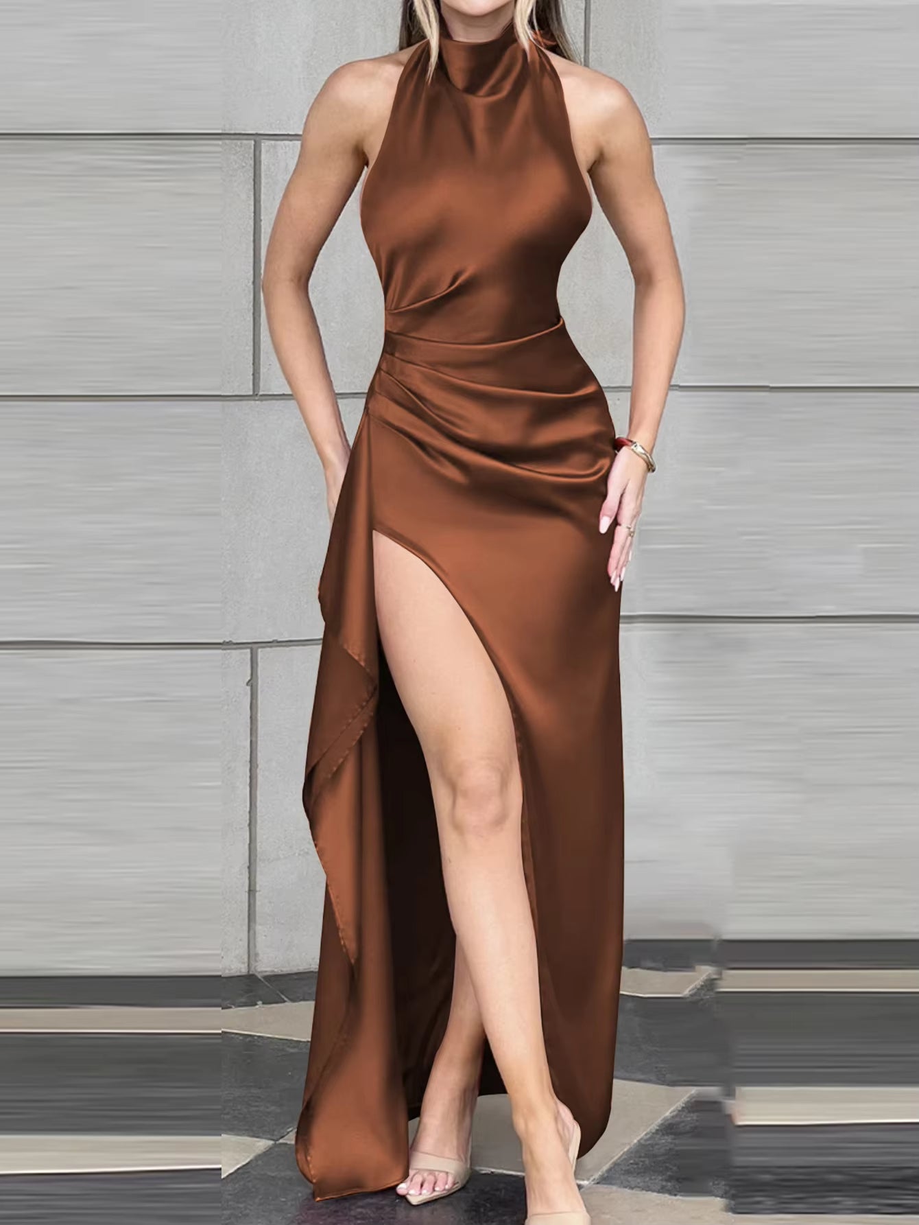 Formal Wear Dresses/Elegant Solid Color Lace Up Backless Dress For Women Sexy High Waist Slim Fit Gorgeous High-End Evening Dress 2025 New Pattern Prom Dress/Prom Dresses Stores