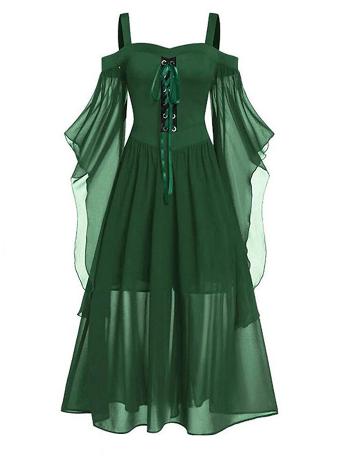 Robe de bal grande taille pour femme, robe de soirée, robe vintage, robe longue, robe longue, noir, bleu, violet, manches longues, couleur unie, cordon de serrage, printemps, automne, hiver, bretelles spaghetti, vintage, Halloween