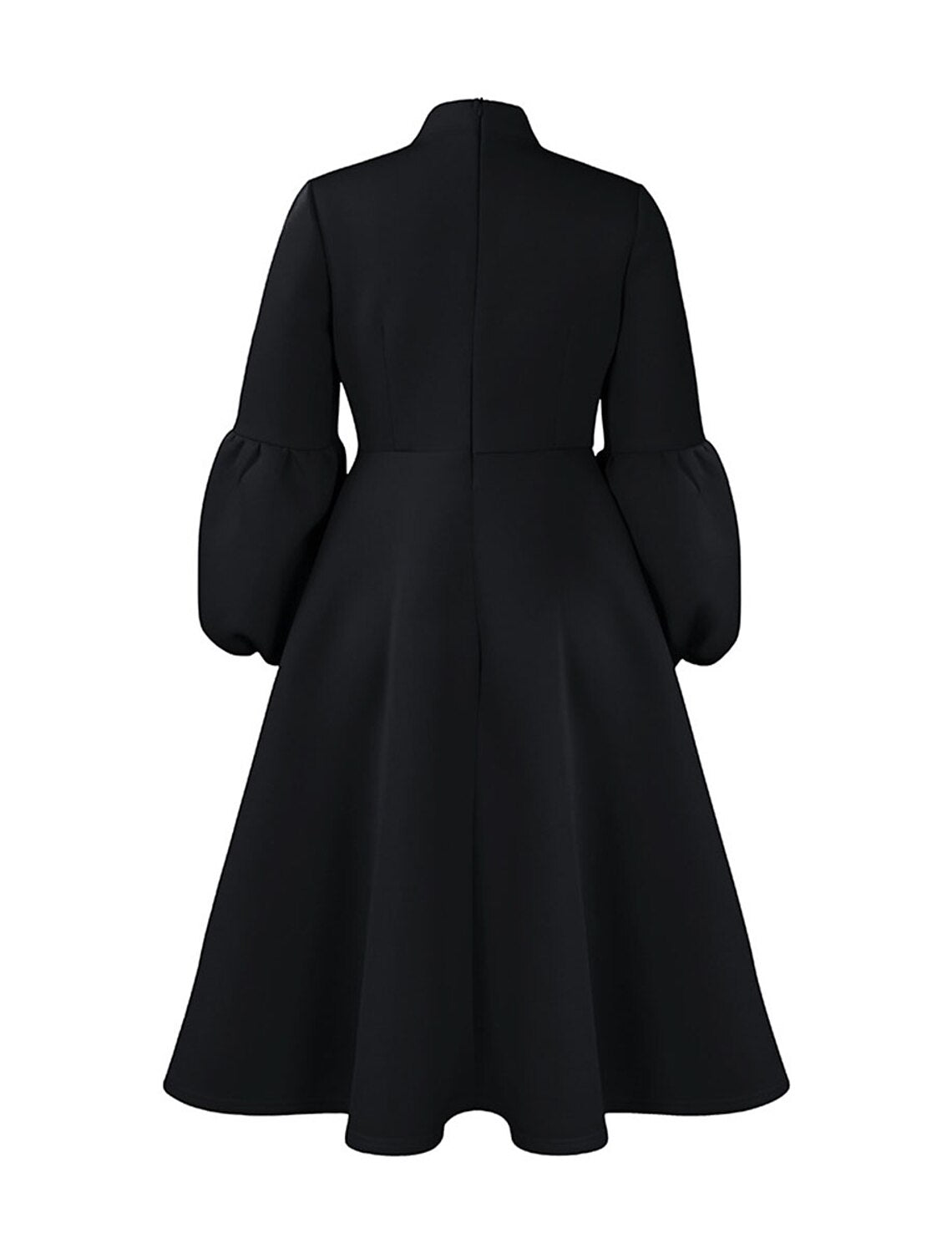 Women's Prom Dress Party Dress Swing Dress Long Dress Maxi Dress Black Yellow Red Long Sleeve Pure Color Lace up Fall Winter Autumn Crew Neck Fashion Winter Dress Wedding Guest Birthday