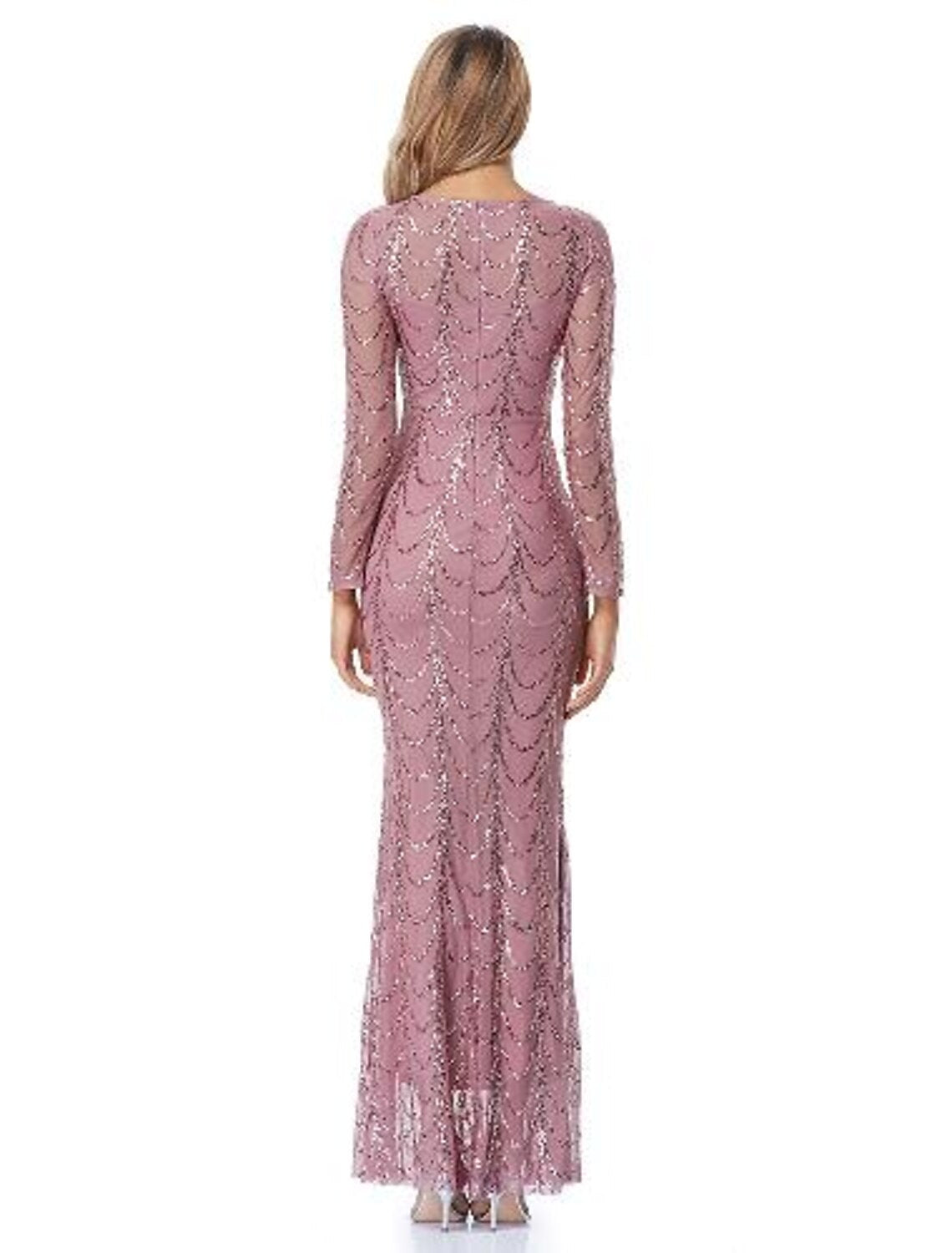 Weitese Mermaid Black Dress Evening Gown Black Dress Vintage Party Wear Formal Evening Floor Length Long Sleeve Jewel Neck Sequined with Sequin