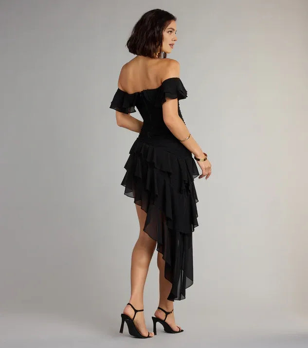 Fashion A-Line Off-the-shoulder Sleeveless Backless Short-Mini Homecoming Dresses