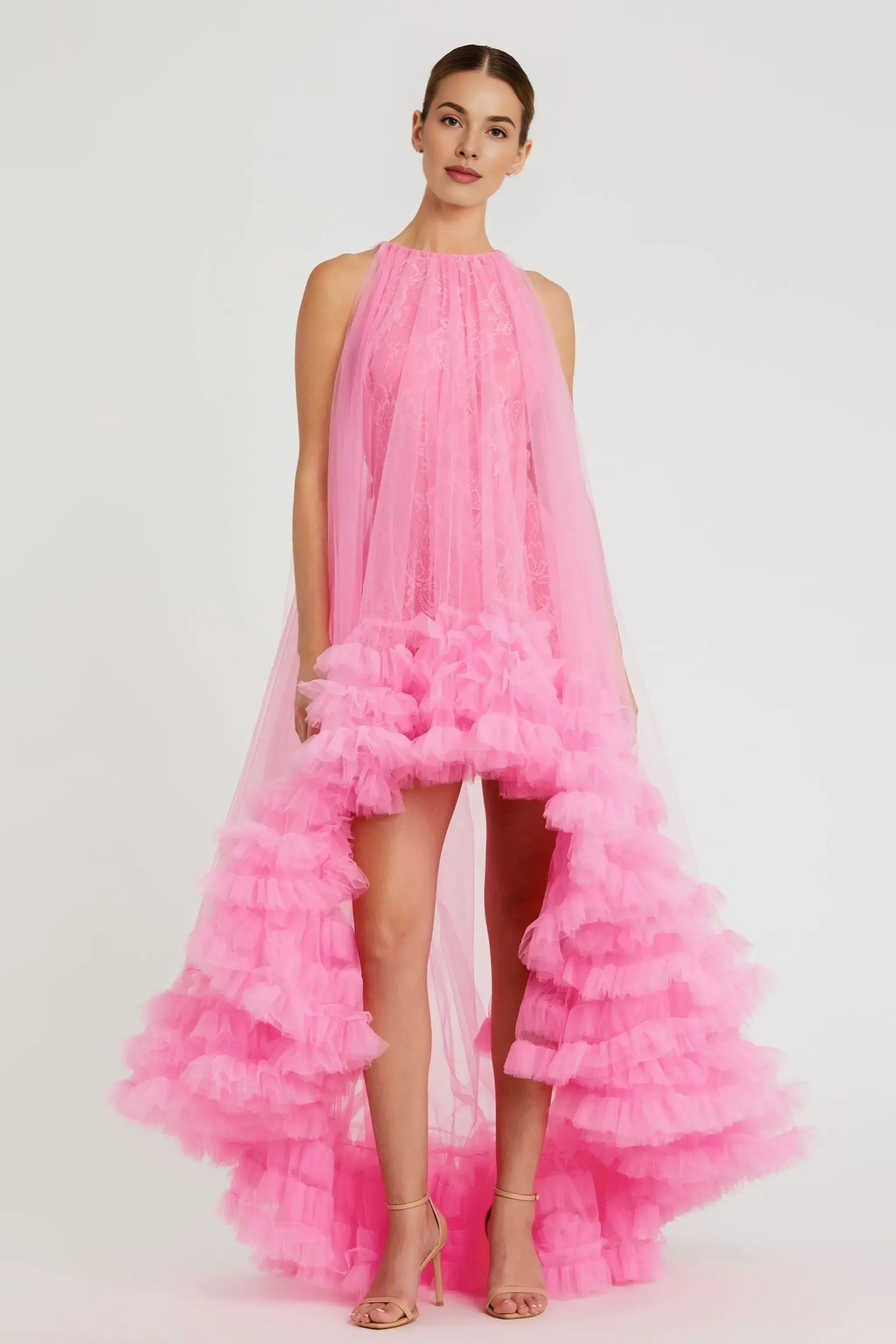 Fashion A-Line/Princess Cold Shoulder Sleeveless Zipper Up Floor-Length Prom Dress