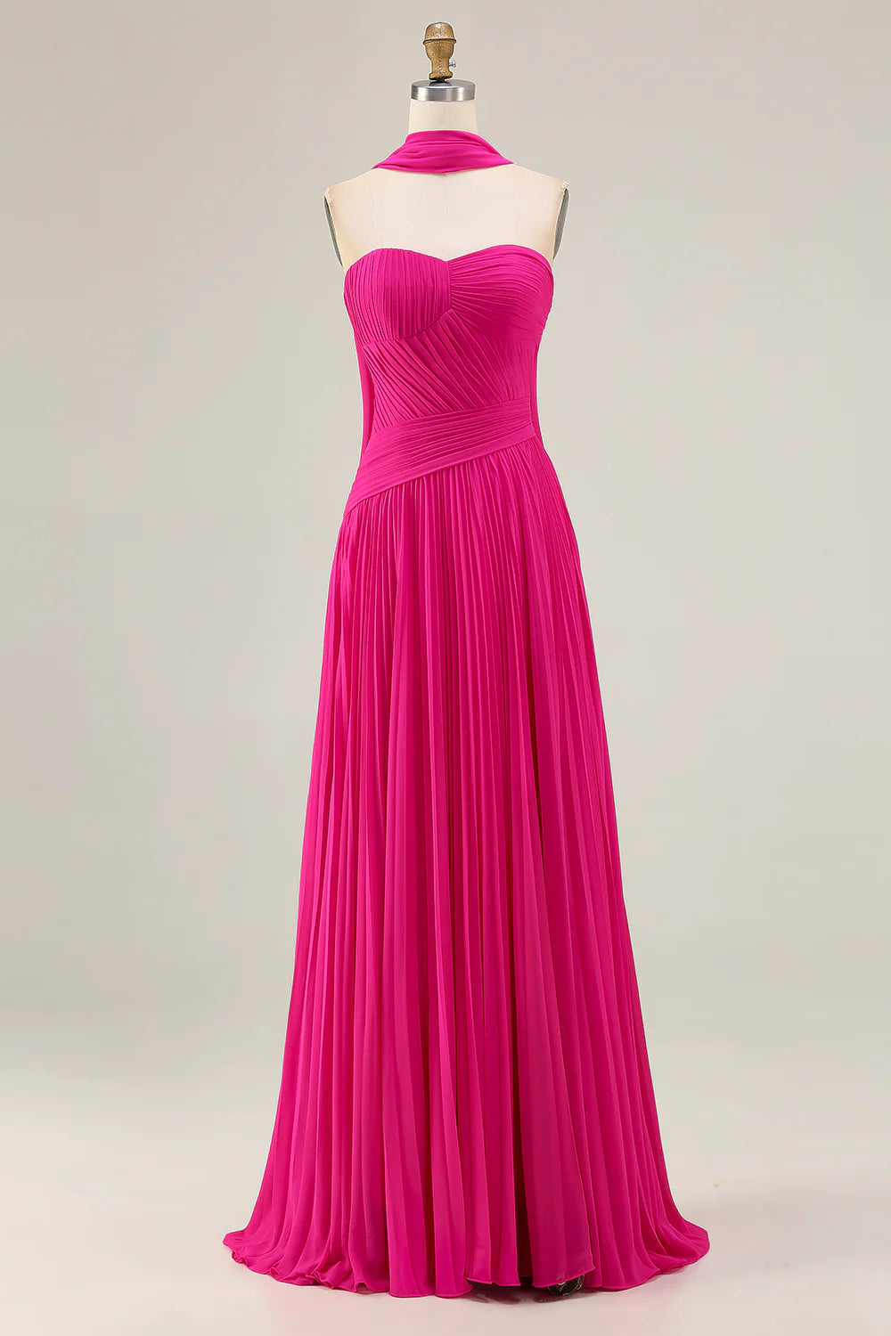 Fashion A-Line Strapless Sleeveless Backless Sweep/Brush Train Prom Dress