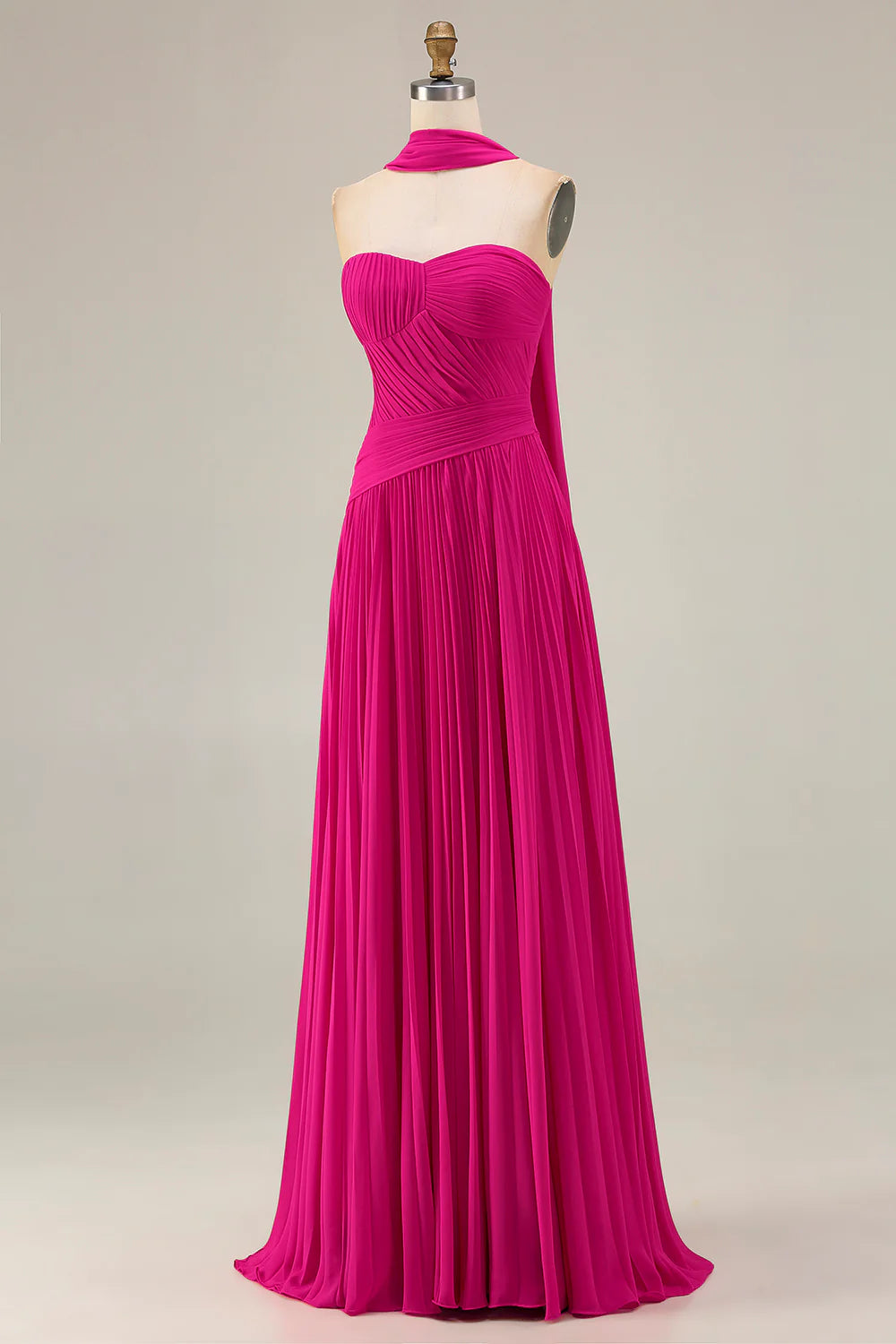 Fashion A-Line Strapless Sleeveless Backless Sweep/Brush Train Prom Dress