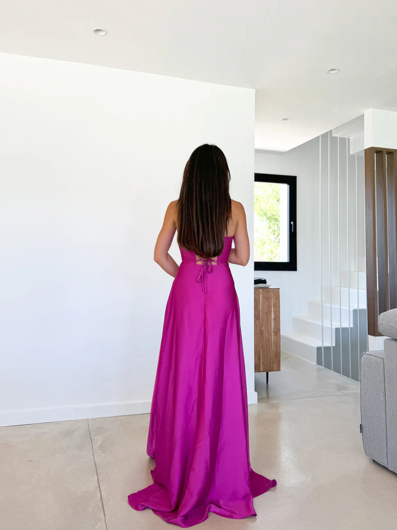 Trendy A-Line Sweetheart Neck Sleeveless Lace Up Floor-Length Prom Dress