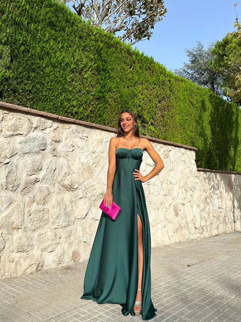 Fashion A-Line Sweetheart Neck Sleeveless Lace Up Floor-Length Prom Dress