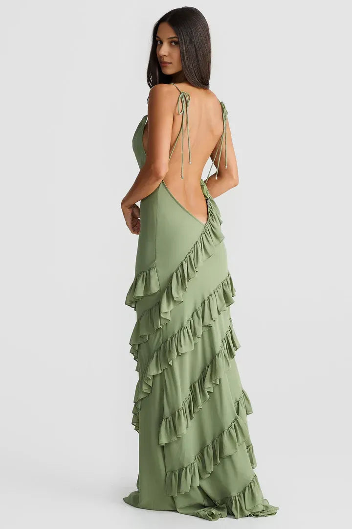 Fashion Mermaid Halter Neck Sleeveless Backless Sweep/Brush Train Prom Dress