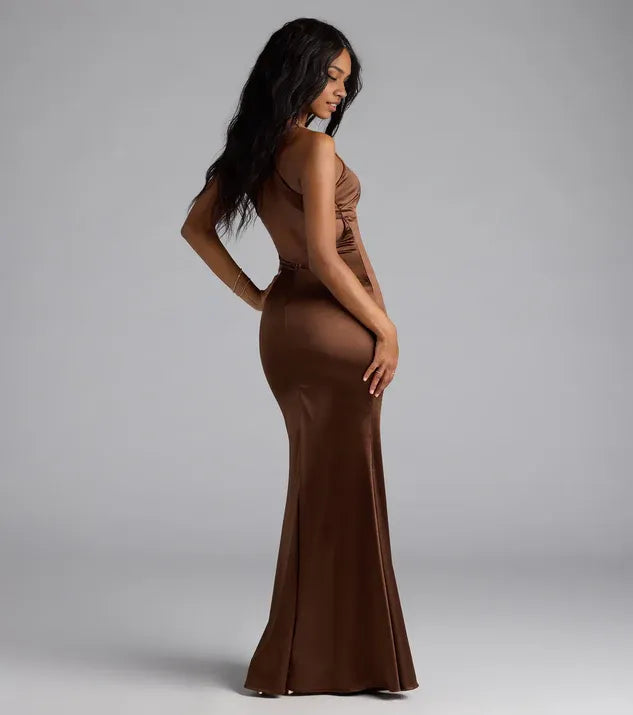 Fashion Mermaid Square Neck Sleeveless Open Back Floor-Length Prom Dress