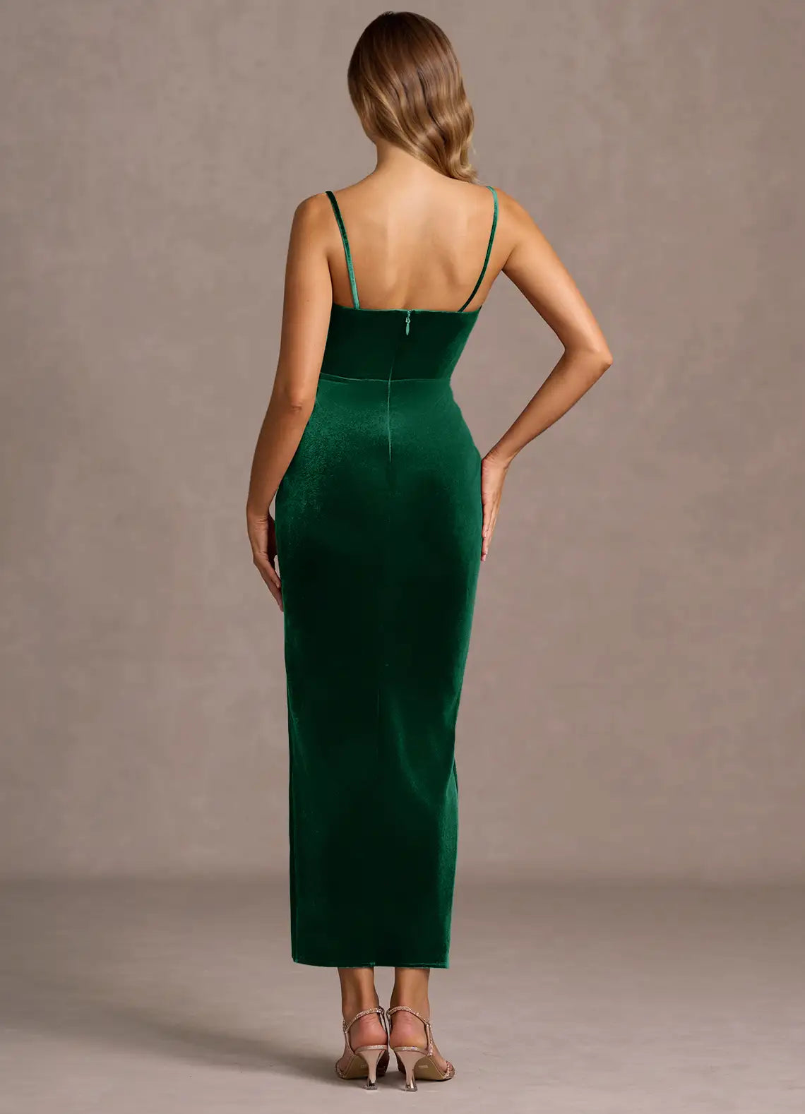 Fashion Mermaid Strapless Sleeveless Backless Ankle-Length Evening Dress