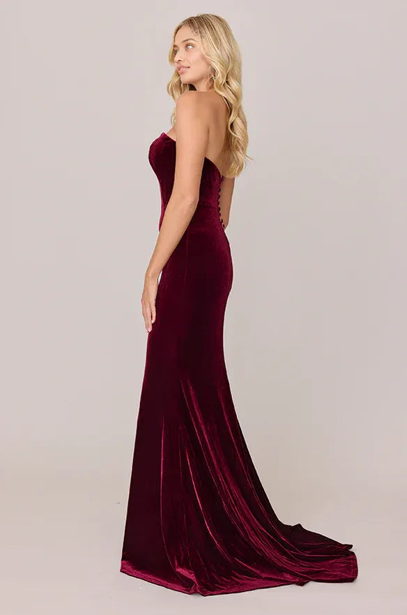 Fashion Mermaid Sweetheart Neck Sleeveless Velvet Floor-Length Prom Dress