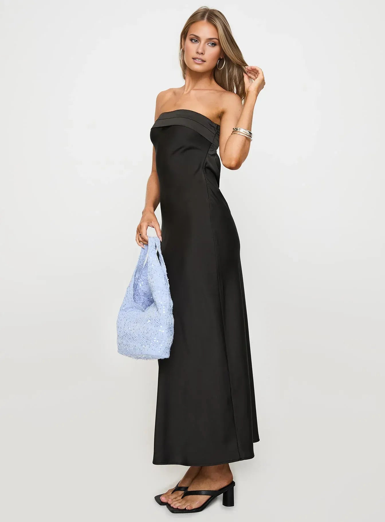 Fashion Sheath/Column Strapless Neck Sleeveless Backless Ankle-Length Prom Dress