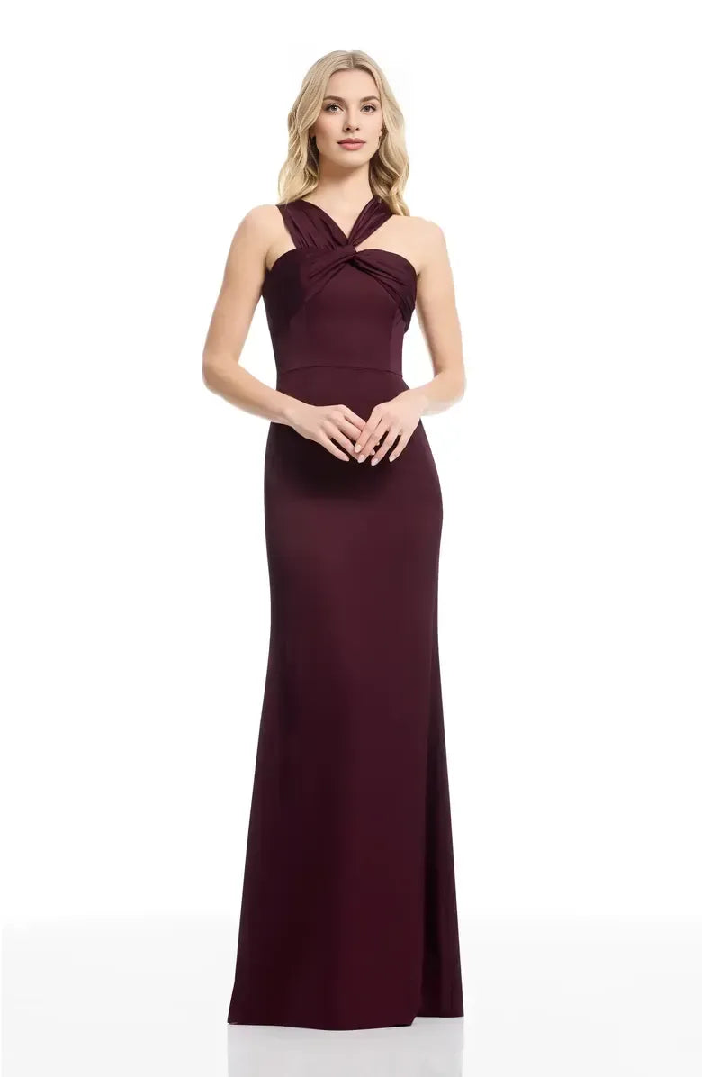 Fashion Sheath Halter Neck Sleeveless Zipper Up Floor-Length Prom Dress