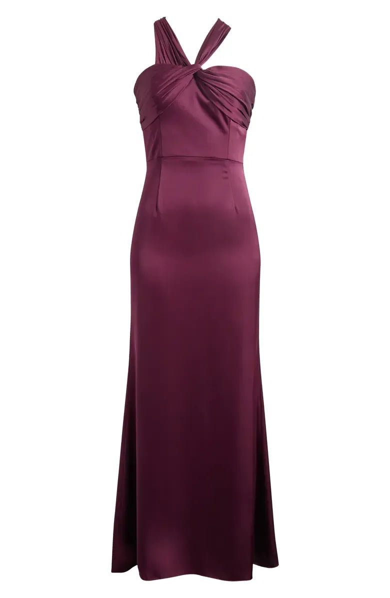Fashion Sheath Halter Neck Sleeveless Zipper Up Floor-Length Prom Dress