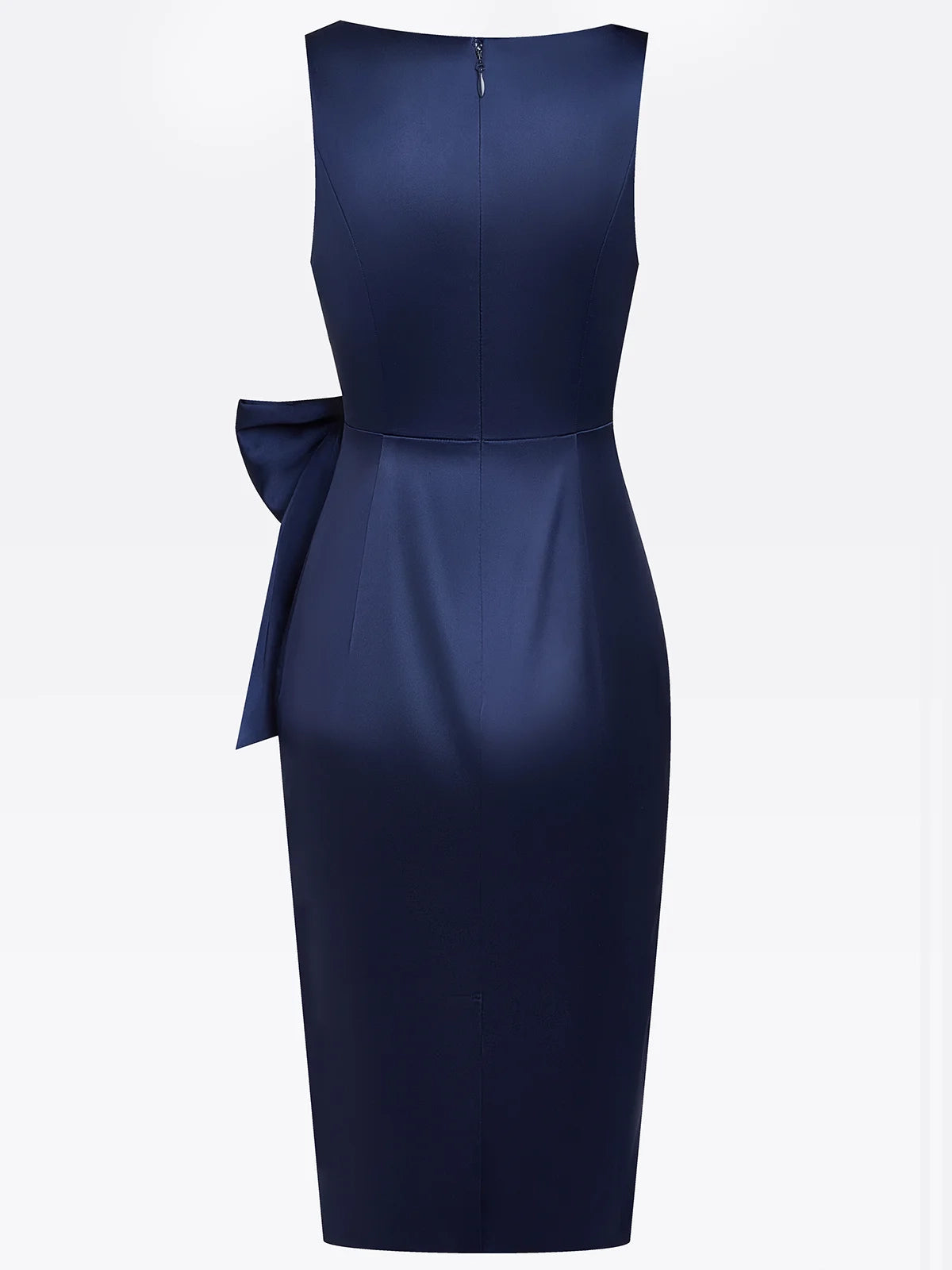 Fashion Sheath Square Neck Sleeveless Zipper Up Tea-Length Prom Dress