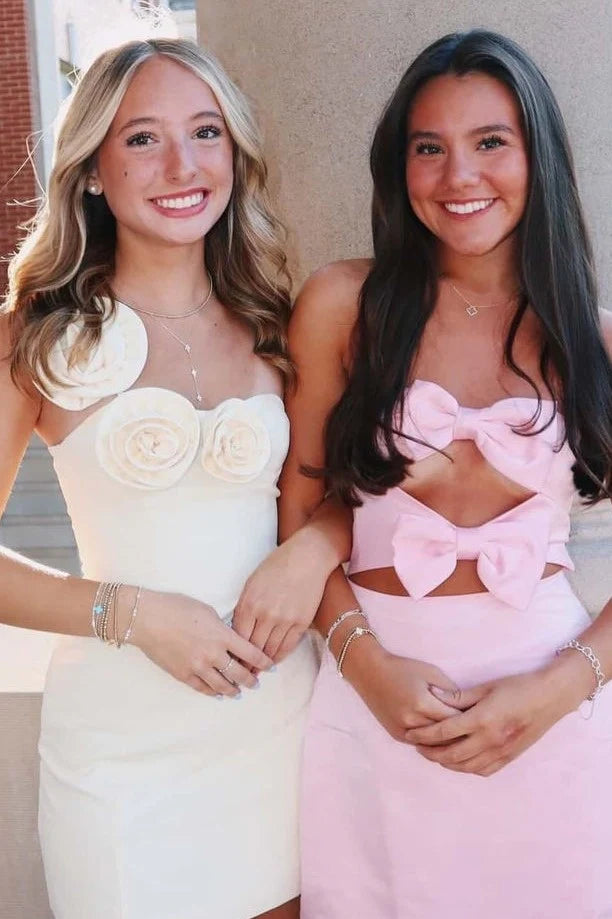 Fashionable Sheath/Column One Shoulder Sleeveless Zipper Up Short-Mini Homecoming Dress