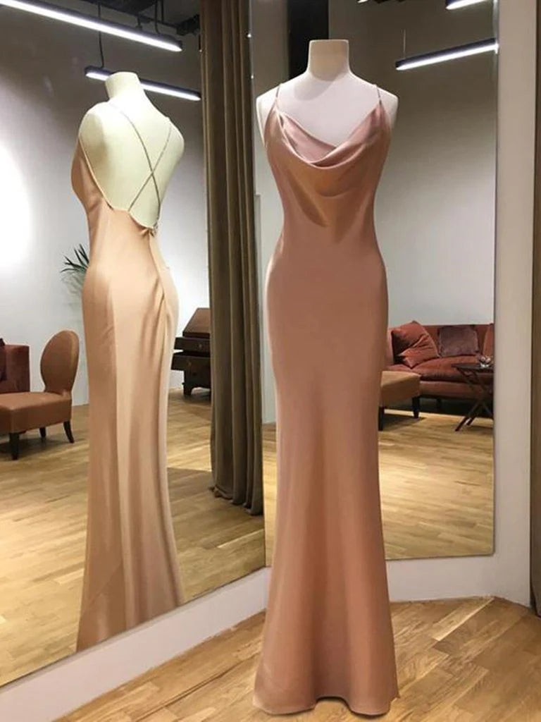 Weitese Formal Women's Dresses Sheath Champagne Long Prom Dresses Champagne Floor Length Formal Evening Dresses Prom Dresses Stores
