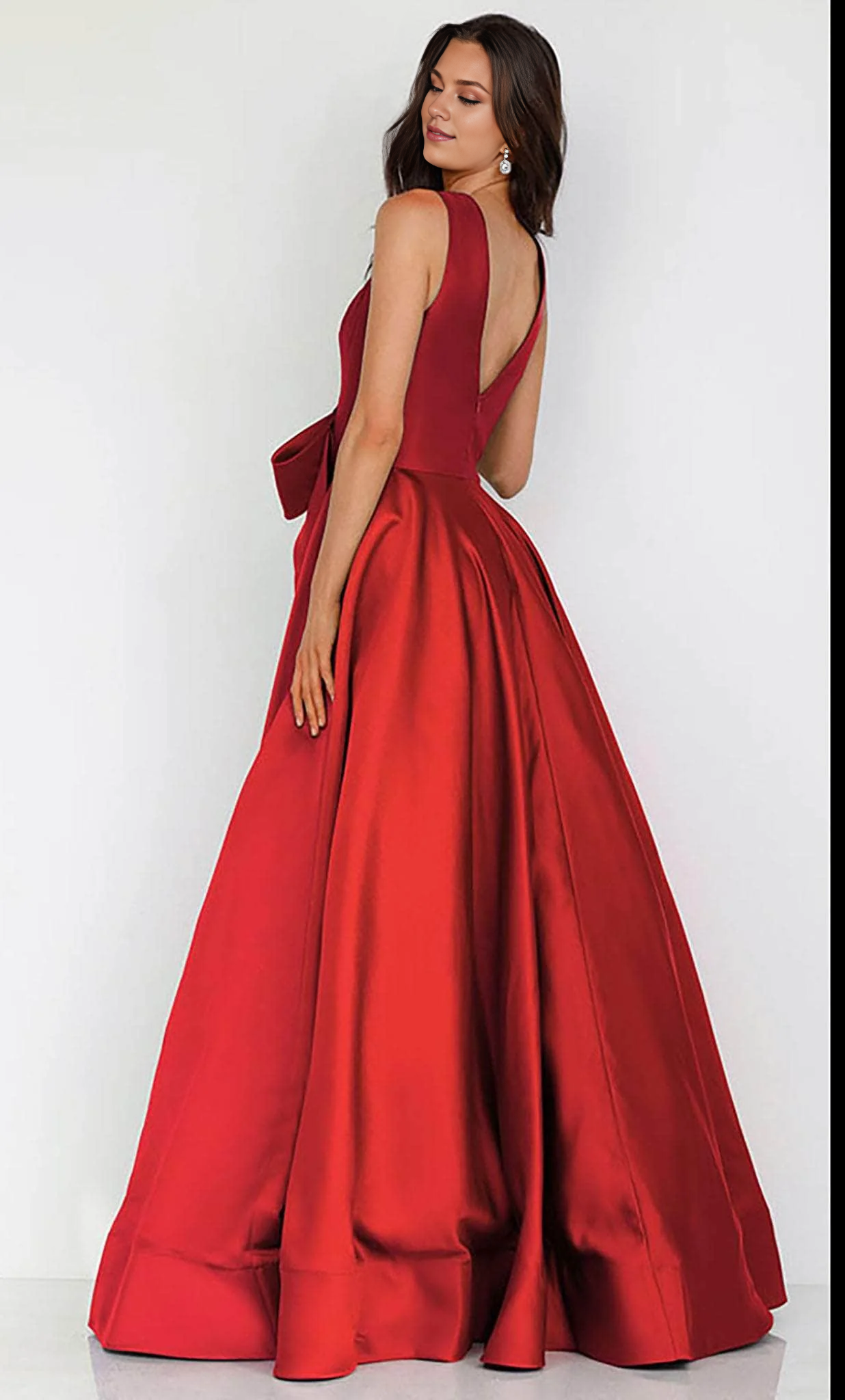 Prom Dresses Shops Sleeveless V-Neck Dress Evening Gown Formal Dress Floor Length Prom Clothing Formal Women's Dresses