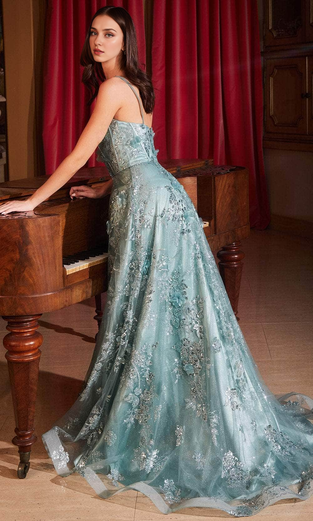 Prom Dresses Shops Strapless 3D Embellished Sleeveless Prom Dress Floor Length Tulle Prom Gown Prom Clothing Formal Women's Dresse