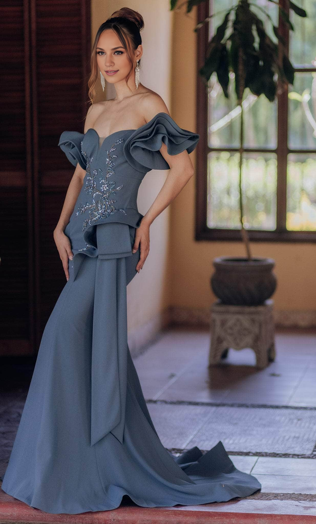 Prom Dresses Shops Ruffle Off-Shoulder Mermaid Evening Dress Formal Dress Floor Length Prom Clothing Formal Women's Dresses