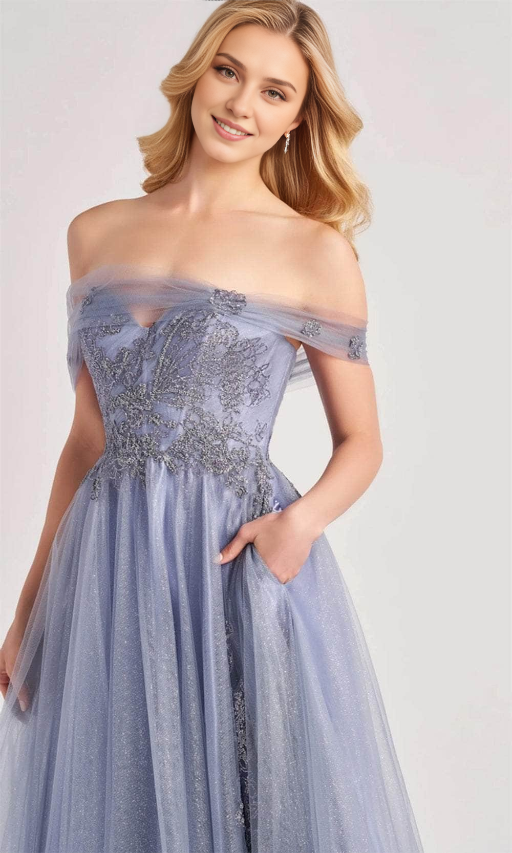 Prom Dresses Shops Off Shoulder Tulle Prom Dress Strapless Sleeveless Formal Dress Floor Length Prom Clothing Formal Women's Dresses
