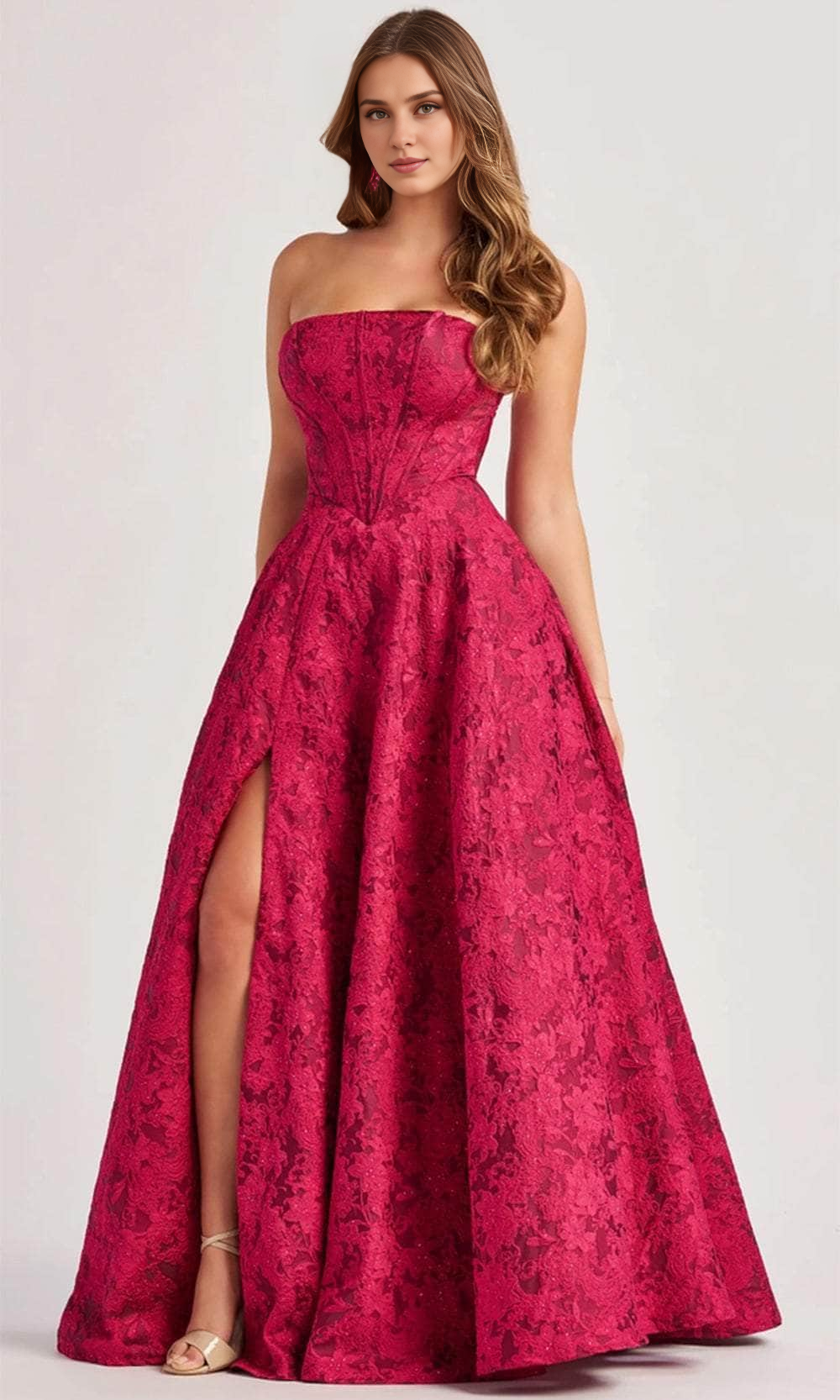 Prom Dresses Shops Off Shoulder Beaded Prom Gown Sleeveless With Slit Formal Dress Floor Length Prom Clothing Formal Women's Dresses